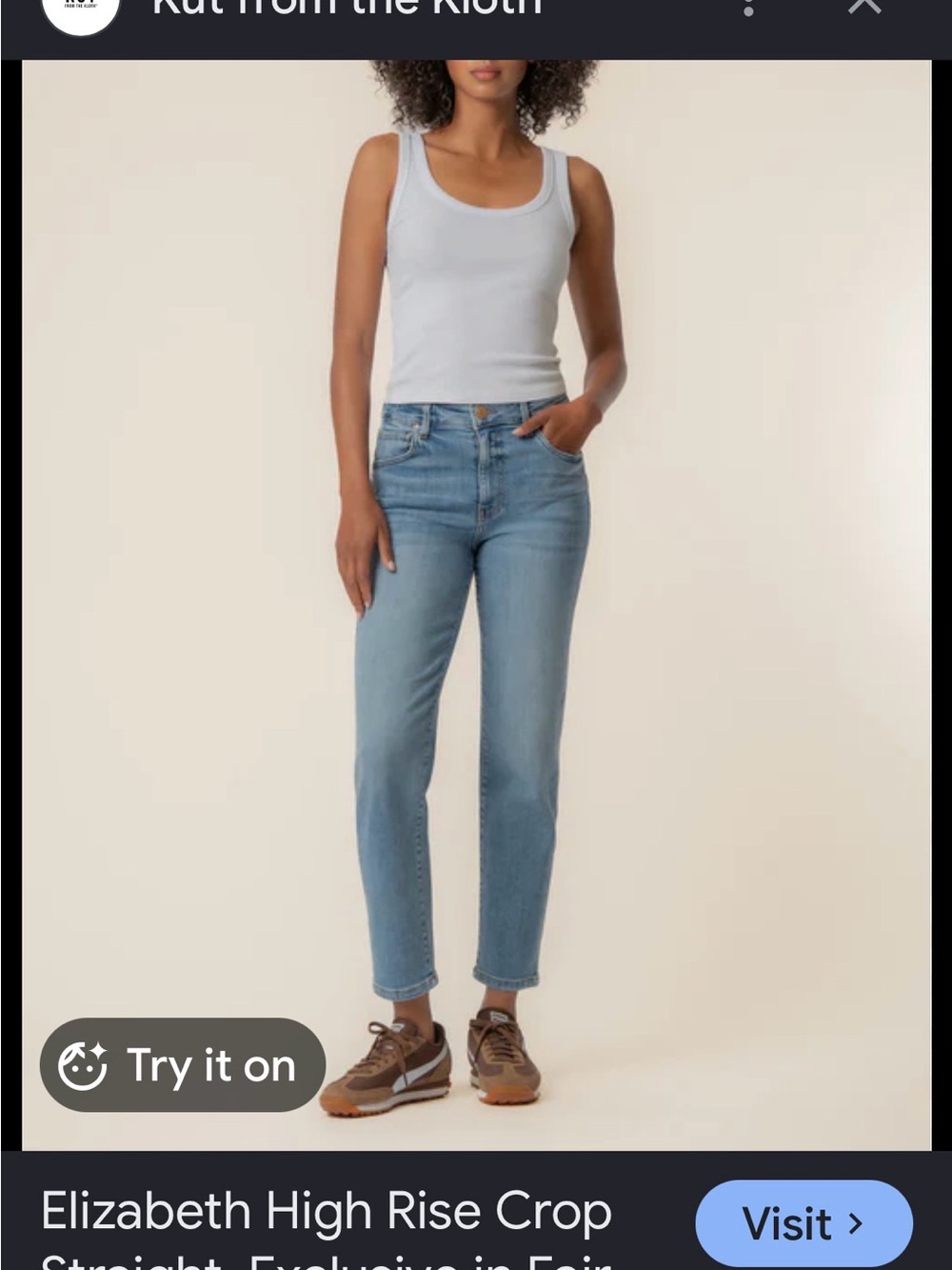 Kut from the Kloth Light Blue High-Rise Cropped Jeans